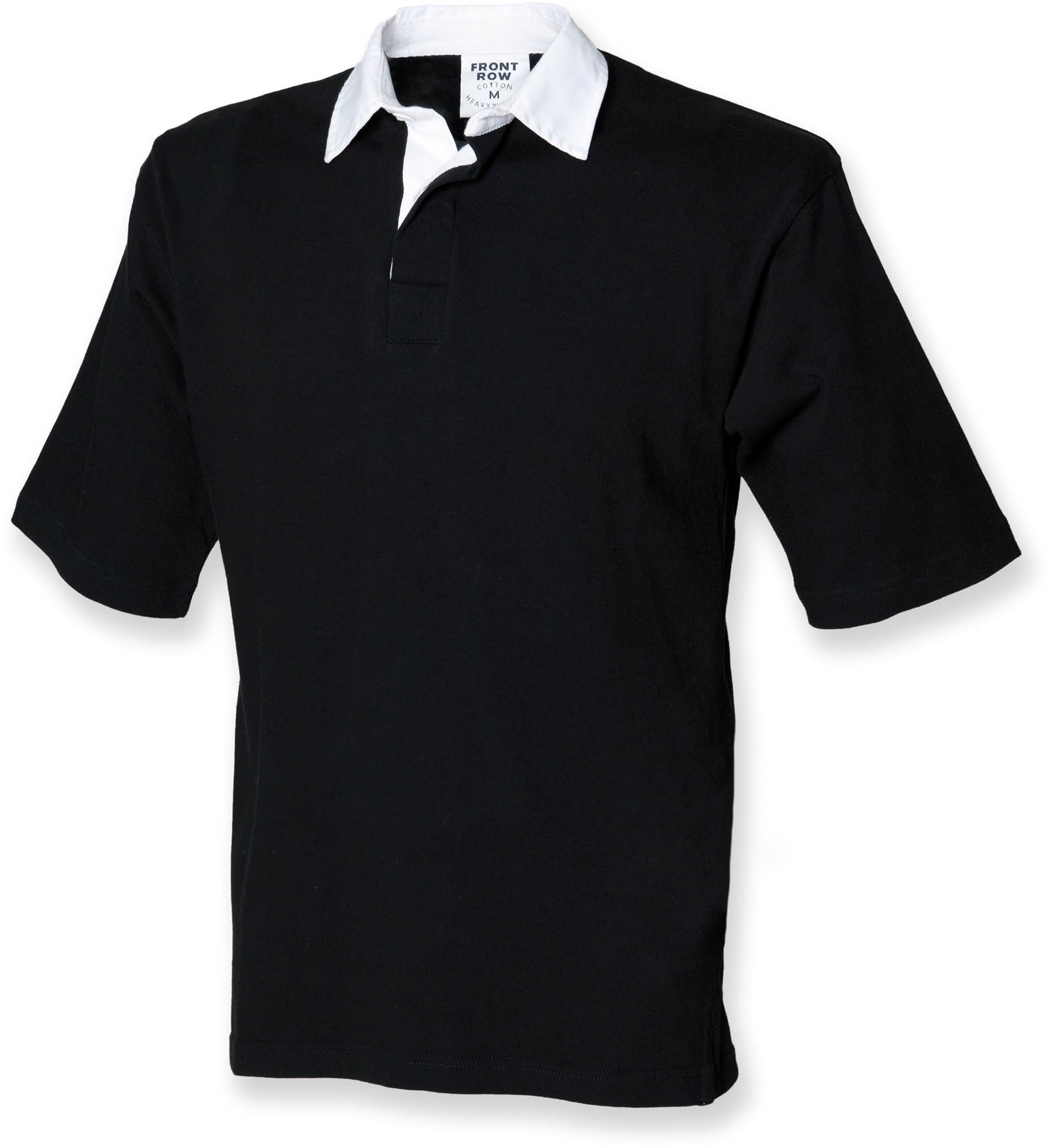 RUGBY SHIRT SHORT SLEEVES_Polo rugby manches courtes Black Noir, à personnaliser avec le logo de votre club. RUGBY SHIRT SHORT SLEEVES_Polo rugby manches courtes Black Noir