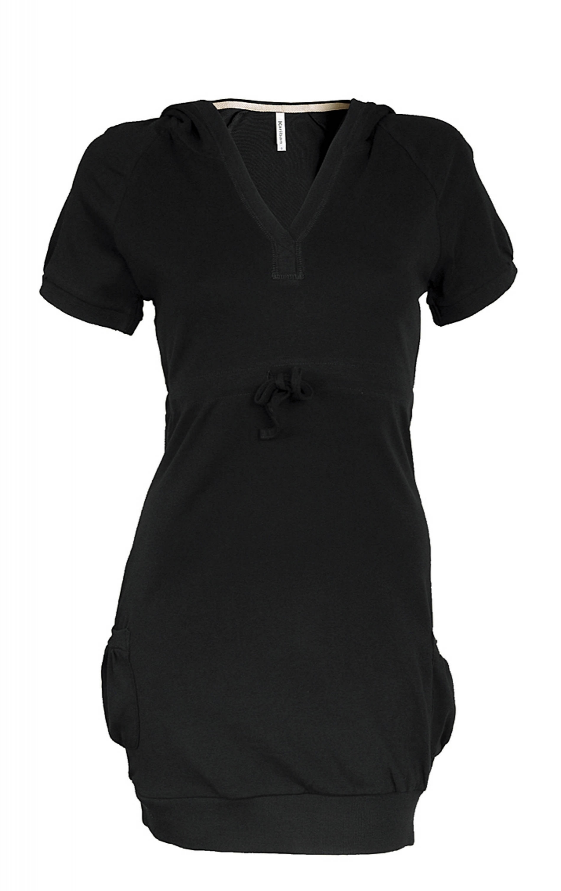 ANAÏS - Tunique femme à capuche Black / Corde Noir, à personnaliser avec le logo de votre club. ANAÏS - Tunique femme à capuche Black / Corde Noir