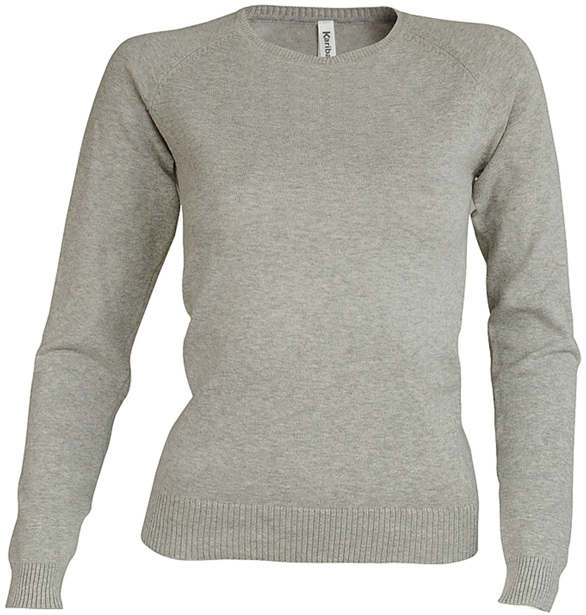 FLORA_Pull femme encolure bateau Heather Grey Gris, à personnaliser avec le logo de votre club. FLORA_Pull femme encolure bateau Heather Grey Gris