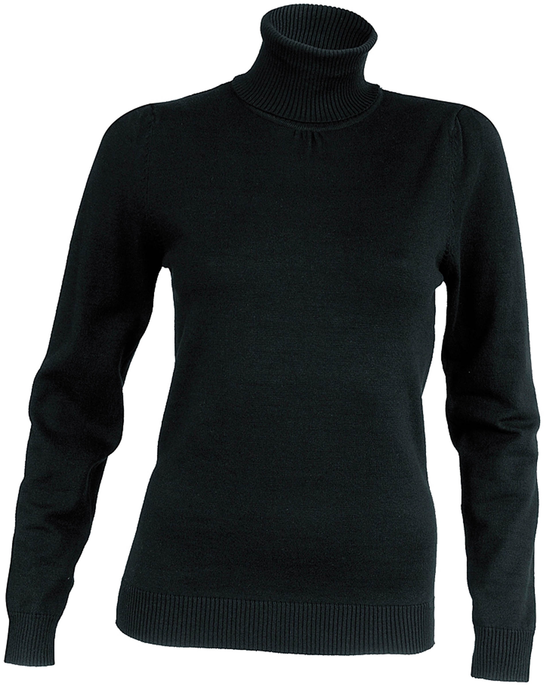 LARA_Pull femme col roulé Black Noir, à personnaliser avec le logo de votre club. LARA_Pull femme col roulé Black Noir