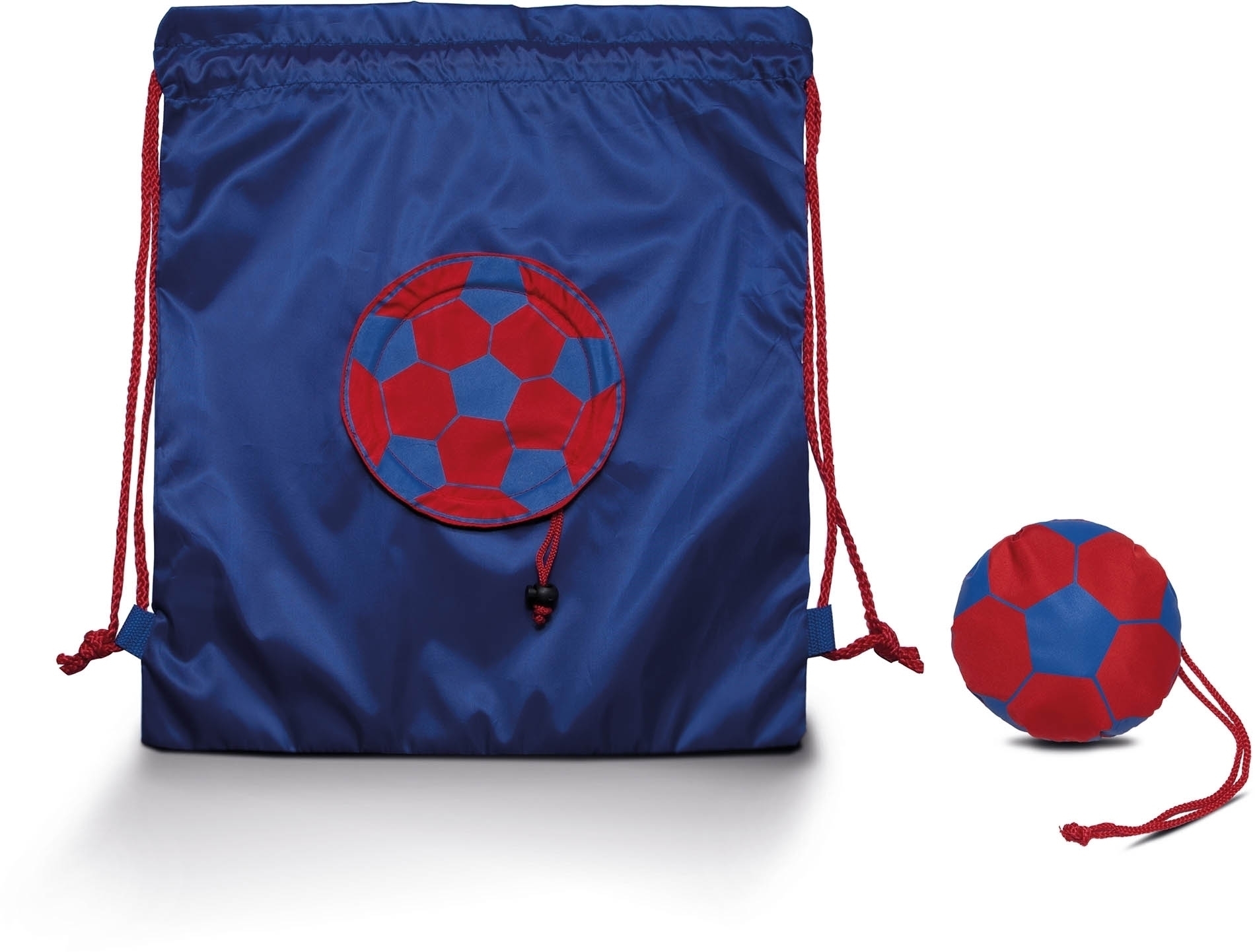 Sac à dos avec cordelettes Royal Blue / Red Bleu, à personnaliser avec le logo de votre club. Sac à dos avec cordelettes Royal Blue / Red Bleu