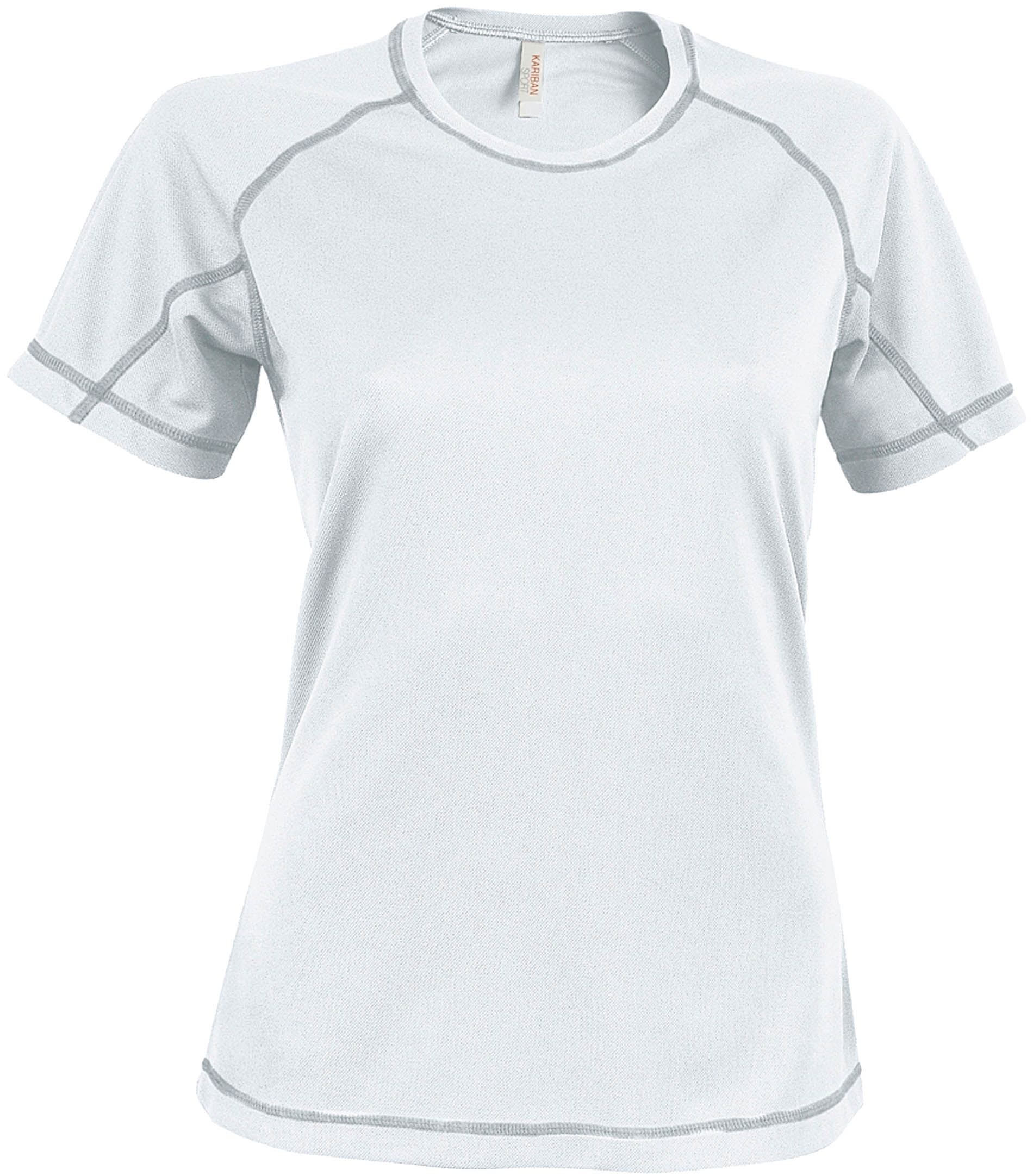 T-SHIRT FEMME MANCHES COURTES White / Light Grey Blanc, à personnaliser avec le logo de votre club. T-SHIRT FEMME MANCHES COURTES White / Light Grey Blanc