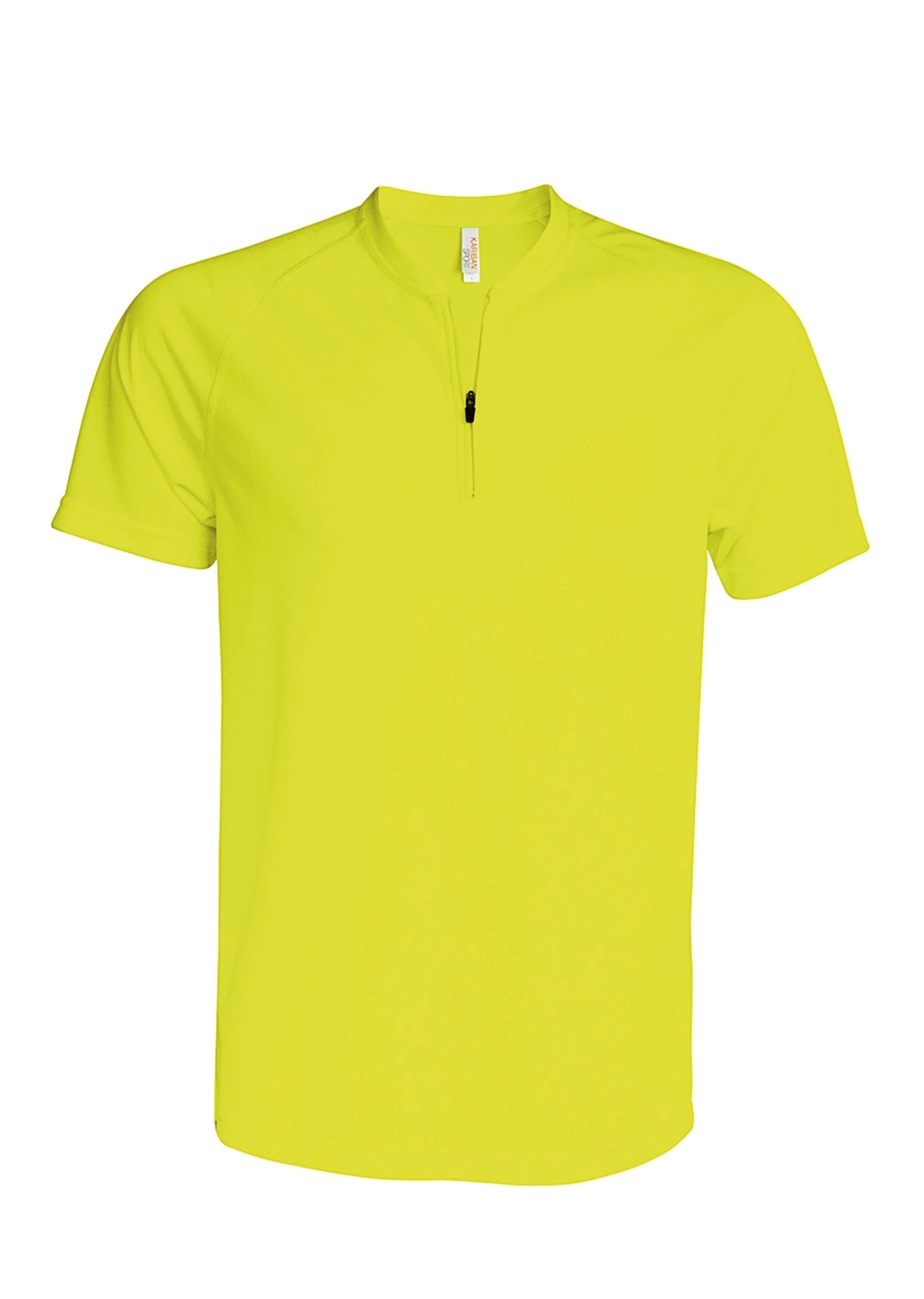 T-SHIRT SPORT QUART ZIP Fluorescent Yellow Jaune, à personnaliser avec le logo de votre club. T-SHIRT SPORT QUART ZIP Fluorescent Yellow Jaune
