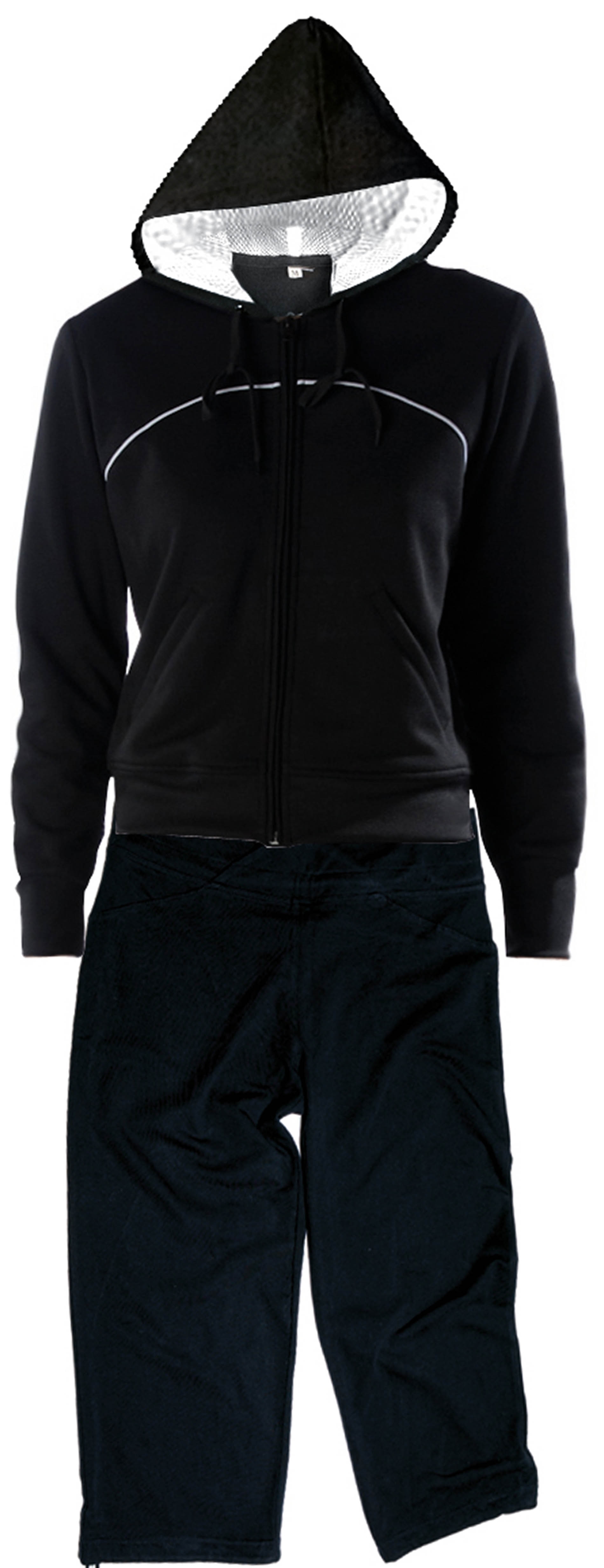 ENSEMBLE FEMME SPORT Black / White Noir, à personnaliser avec le logo de votre club. ENSEMBLE FEMME SPORT Black / White Noir