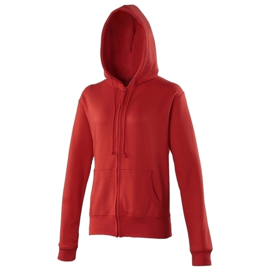 Sweat-shirt zippé university femme Fire Red Rouge, à personnaliser avec le logo de votre club. Sweat-shirt zippé university femme Fire Red Rouge
