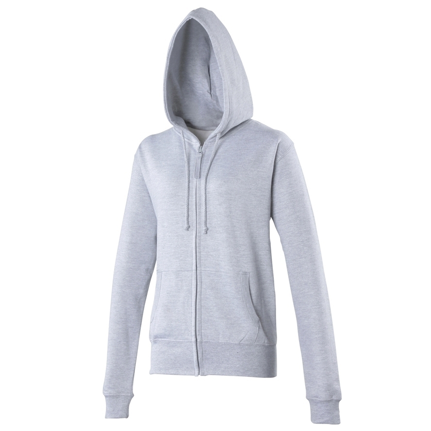 Sweat-shirt zippé university femme Heather Grey* Gris, à personnaliser avec le logo de votre club. Sweat-shirt zippé university femme Heather Grey* Gris