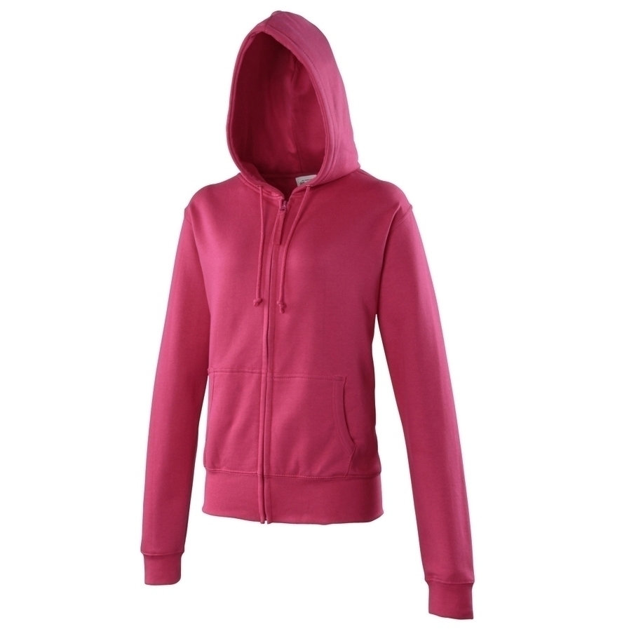 Sweat-shirt zippé university femme Hot Pink* Rose, à personnaliser avec le logo de votre club. Sweat-shirt zippé university femme Hot Pink* Rose