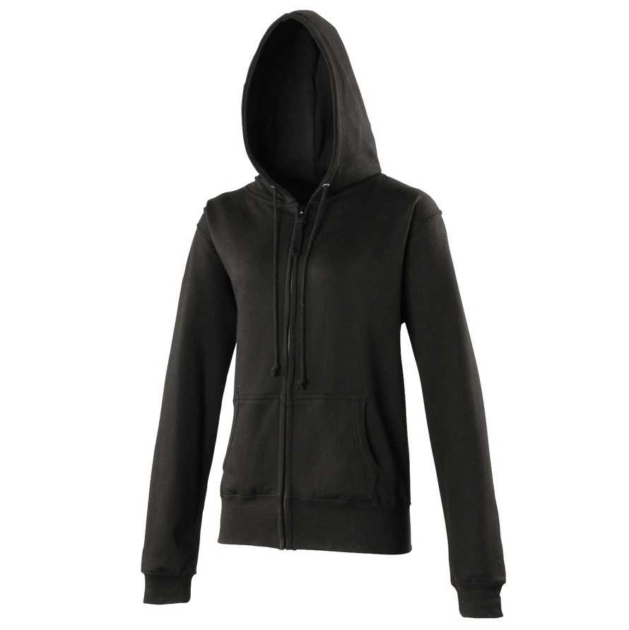 Sweat-shirt zippé university femme Jet Black* Noir, à personnaliser avec le logo de votre club. Sweat-shirt zippé university femme Jet Black* Noir