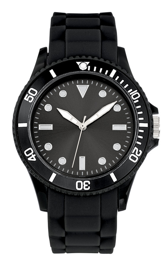 Montre Anlax noir noir, à personnaliser avec le logo de votre club. Montre Anlax noir noir