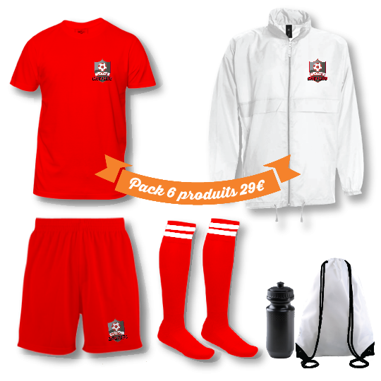 Pack-de-fou-foot SurMesure impression, à personnaliser avec le logo de votre club. Pack-de-fou-foot SurMesure impression