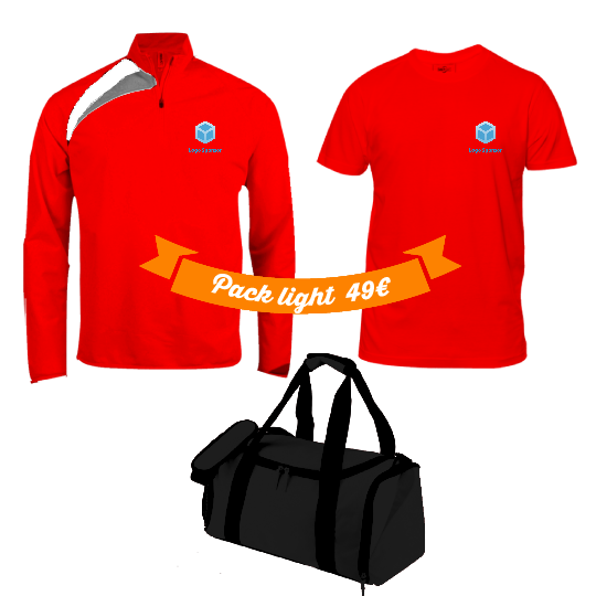 Pack Pro Act Light Training Rouge, à personnaliser avec le logo de votre club. Pack Pro Act Light Training Rouge