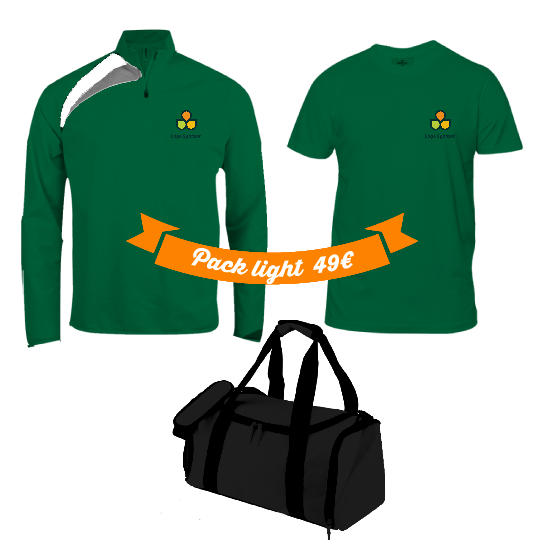 Pack Pro Act Light Training Vert, à personnaliser avec le logo de votre club. Pack Pro Act Light Training Vert