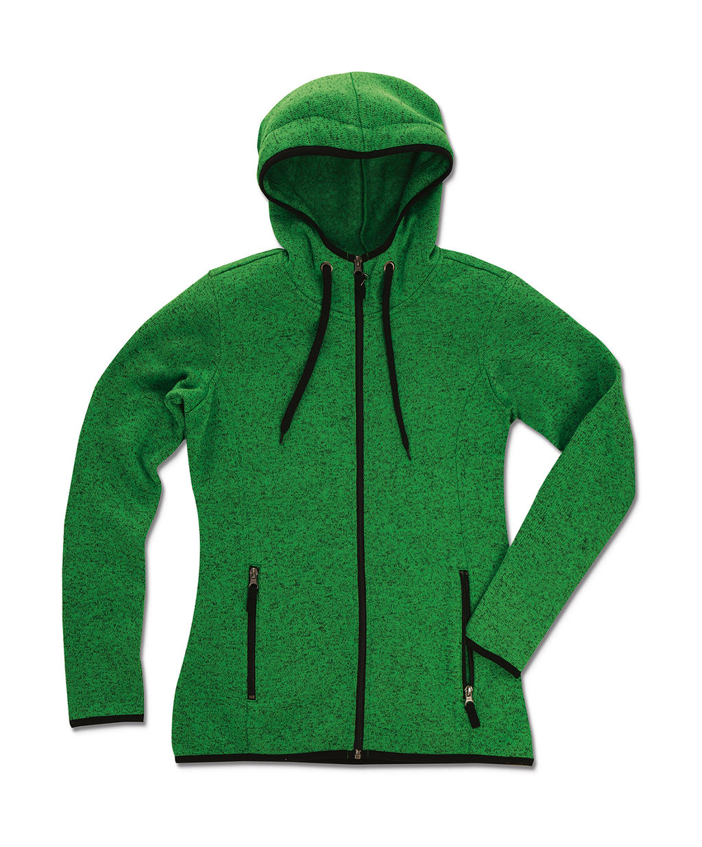 Active Knit Fleece Jacket Women Green melange 