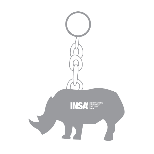 Porte-clés Rhino INSA  Acier