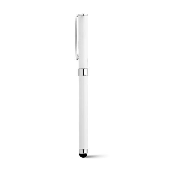 TOUCH. Stylo roller. Blanc Blanc, à personnaliser avec le logo de votre club. TOUCH. Stylo roller. Blanc Blanc