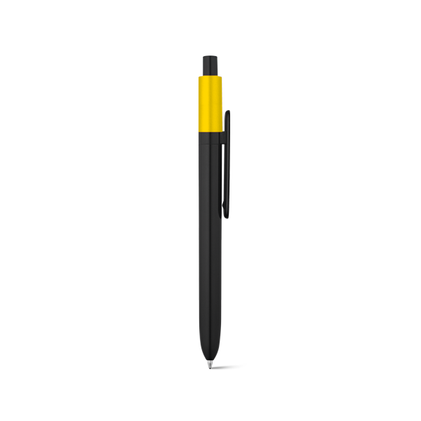 KIWU Metallic. Stylo en ABS avec finition brillante et partie supérieure laquée avec finition métallisée. Jaune Jaune, à personnaliser avec le logo de votre club. KIWU Metallic. Stylo en ABS avec finition brillante et partie supérieure laquée avec finition métallisée. Jaune Jaune