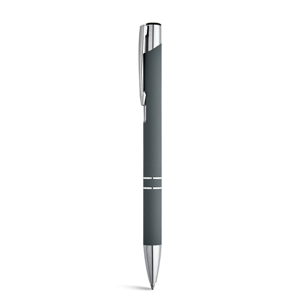 BETA SOFT. Stylo à bille. Gris Gris, à personnaliser avec le logo de votre club. BETA SOFT. Stylo à bille. Gris Gris