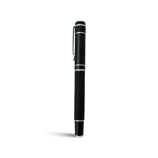 MOON. Stylo roller. Noir Noir, à personnaliser avec le logo de votre club. MOON. Stylo roller. Noir Noir