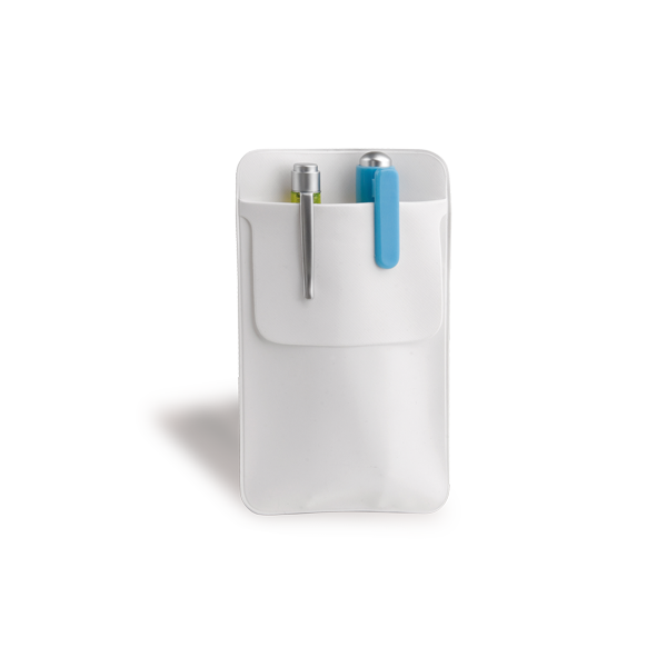 Étui pour stylos. Blanc Blanc, à personnaliser avec le logo de votre club. Étui pour stylos. Blanc Blanc