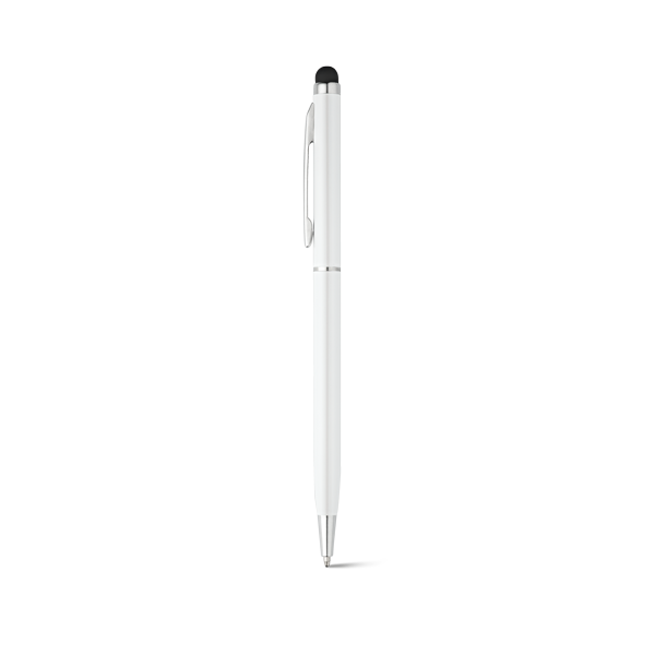 ZOE. Stylo à bille. Blanc Blanc, à personnaliser avec le logo de votre club. ZOE. Stylo à bille. Blanc Blanc