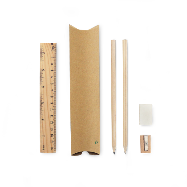 Ensemble écriture. Naturel Beige, à personnaliser avec le logo de votre club. Ensemble écriture. Naturel Beige
