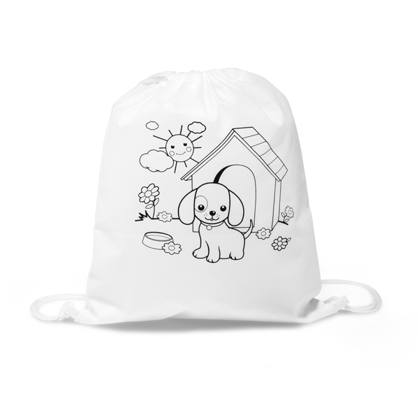 Sac à dos pour colorier. Blanc Blanc, à personnaliser avec le logo de votre club. Sac à dos pour colorier. Blanc Blanc
