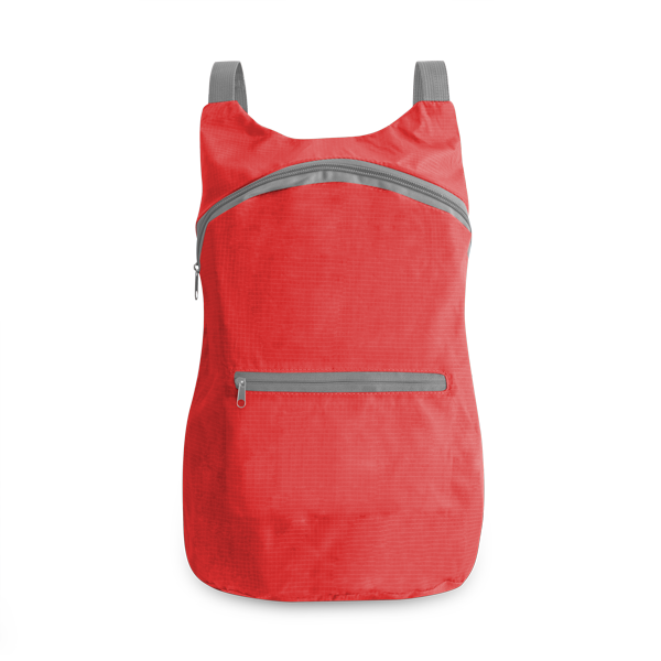 Sac à dos pliable. Rouge Rouge, à personnaliser avec le logo de votre club. Sac à dos pliable. Rouge Rouge