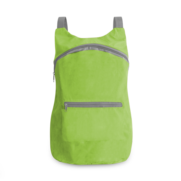 Sac à dos pliable. Vert clair Vert, à personnaliser avec le logo de votre club. Sac à dos pliable. Vert clair Vert