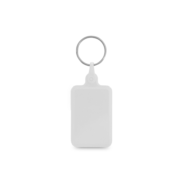 Porte-clés. Blanc Blanc, à personnaliser avec le logo de votre club. Porte-clés. Blanc Blanc