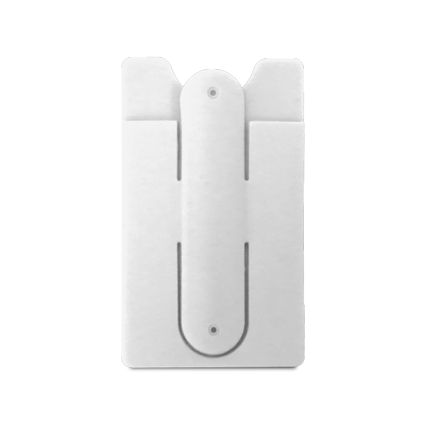 Étui pour cartes de visite pour smartphone. Blanc Blanc, à personnaliser avec le logo de votre club. Étui pour cartes de visite pour smartphone. Blanc Blanc