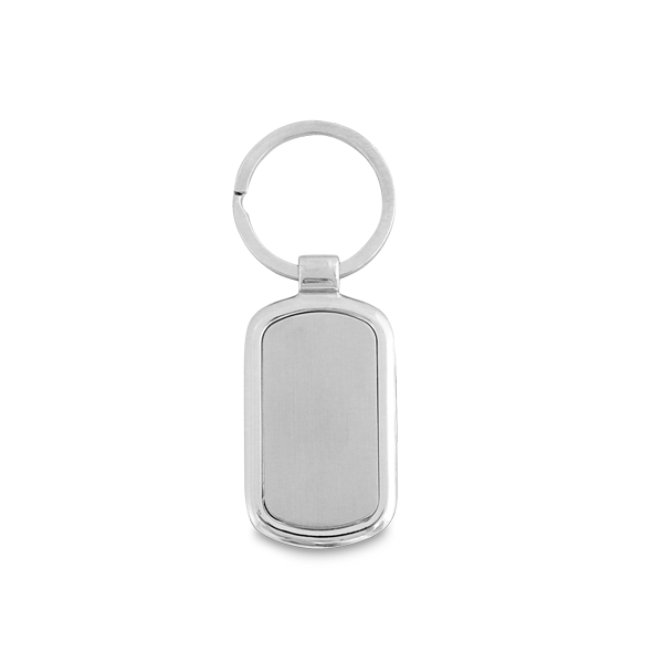 Porte-clés. Argenté satiné Argent, à personnaliser avec le logo de votre club. Porte-clés. Argenté satiné Argent