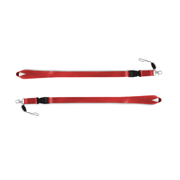 Lanyard. Rouge Rouge, à personnaliser avec le logo de votre club. Lanyard. Rouge Rouge