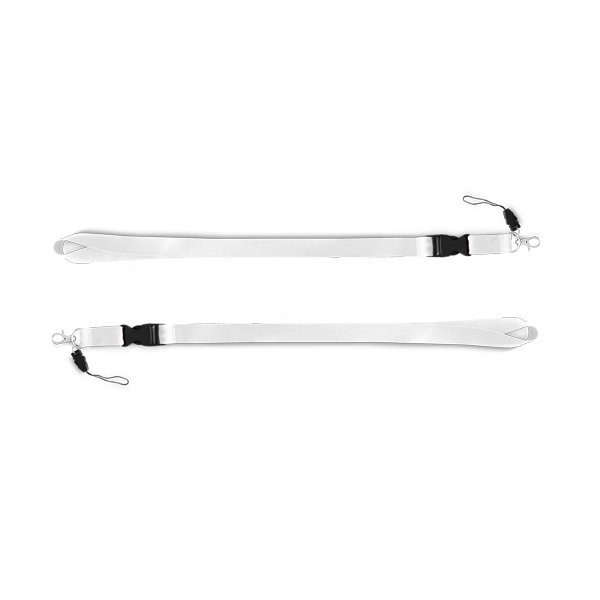 Lanyard. Blanc Blanc, à personnaliser avec le logo de votre club. Lanyard. Blanc Blanc
