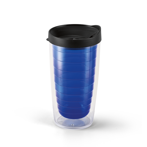 Verre de voyage. Bleu Bleu, à personnaliser avec le logo de votre club. Verre de voyage. Bleu Bleu