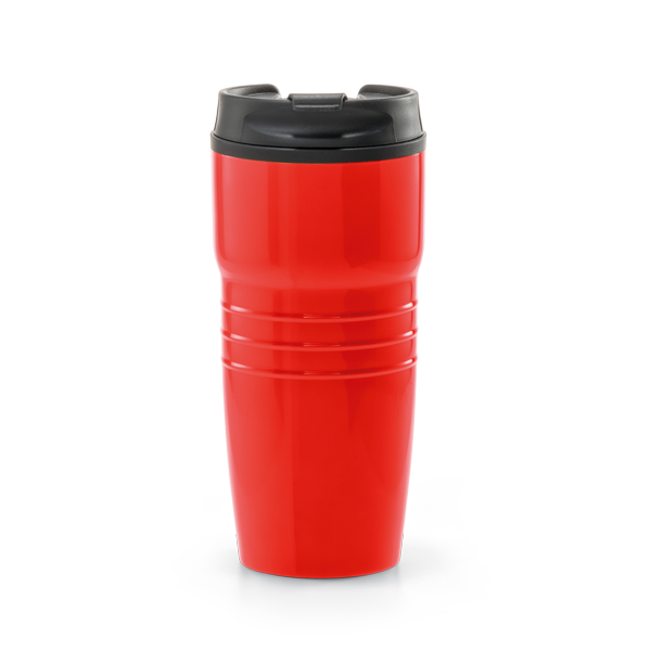 Verre de voyage. Rouge Rouge, à personnaliser avec le logo de votre club. Verre de voyage. Rouge Rouge