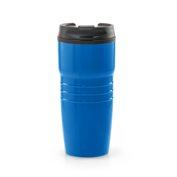 Verre de voyage. Bleu royal Bleu, à personnaliser avec le logo de votre club. Verre de voyage. Bleu royal Bleu