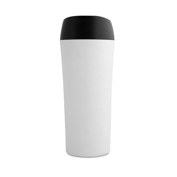 Verre de voyage. Blanc Blanc, à personnaliser avec le logo de votre club. Verre de voyage. Blanc Blanc