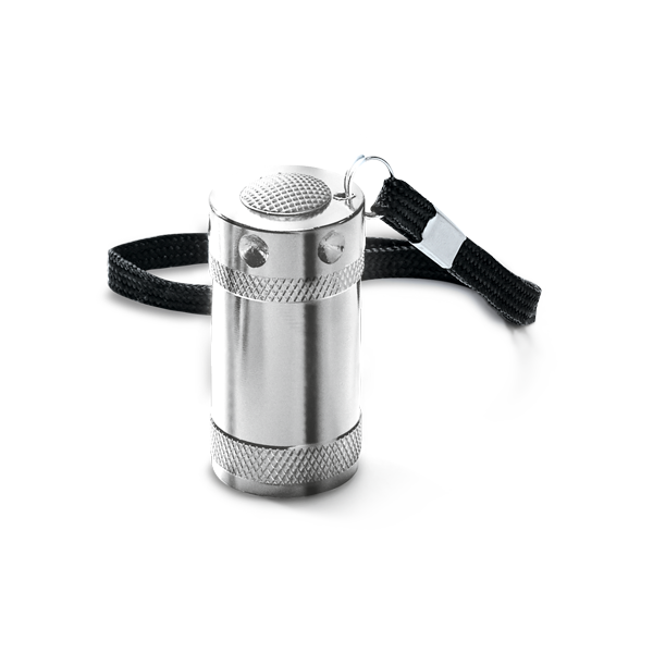 Lampe de poche. Argenté Argent, à personnaliser avec le logo de votre club. Lampe de poche. Argenté Argent