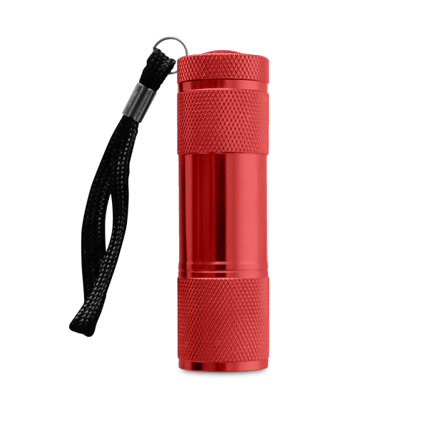 Lampe de poche. Rouge Rouge, à personnaliser avec le logo de votre club. Lampe de poche. Rouge Rouge