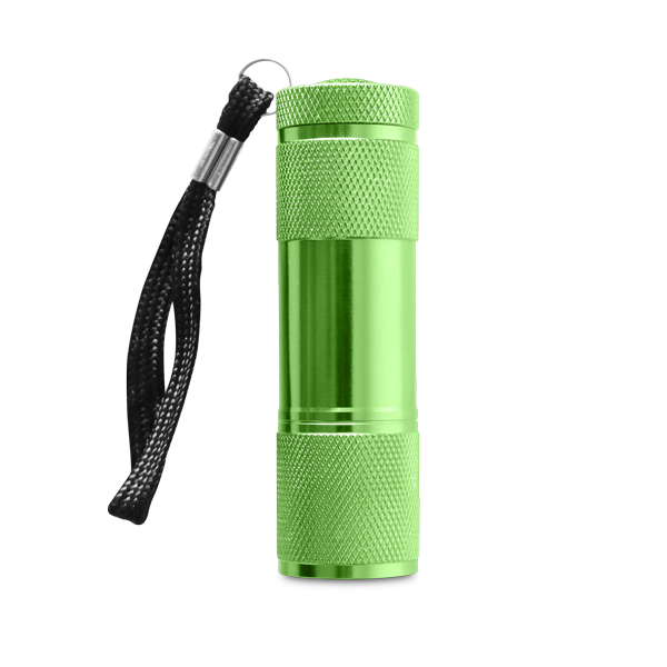 Lampe de poche. Vert clair Vert, à personnaliser avec le logo de votre club. Lampe de poche. Vert clair Vert
