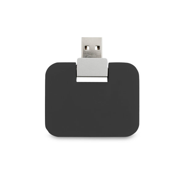 Hub USB 2.0. Noir Noir, à personnaliser avec le logo de votre club. Hub USB 2.0. Noir Noir