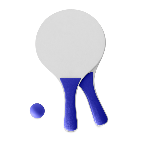 Raquettes de plage. Bleu Bleu, à personnaliser avec le logo de votre club. Raquettes de plage. Bleu Bleu