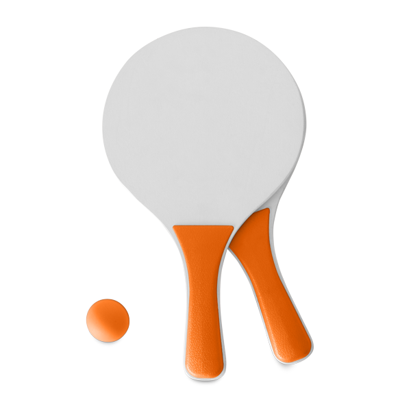 Raquettes de plage. Orange Orange, à personnaliser avec le logo de votre club. Raquettes de plage. Orange Orange