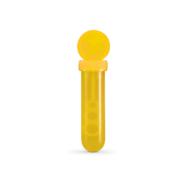 Bulles de savon. Jaune Jaune, à personnaliser avec le logo de votre club. Bulles de savon. Jaune Jaune