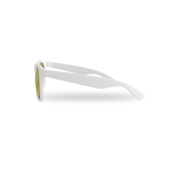 Lunettes de soleil. Blanc Blanc, à personnaliser avec le logo de votre club. Lunettes de soleil. Blanc Blanc