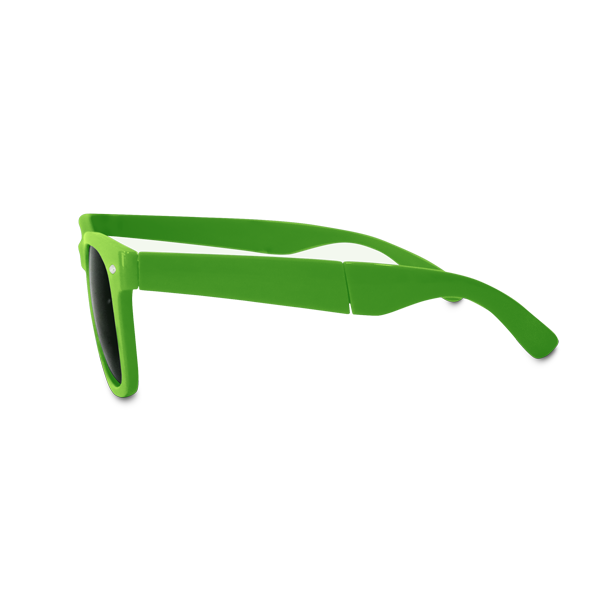 Lunettes de soleil pliables. Vert clair Vert, à personnaliser avec le logo de votre club. Lunettes de soleil pliables. Vert clair Vert