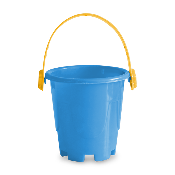 Sceau de plage. Bleu clair Bleu, à personnaliser avec le logo de votre club. Sceau de plage. Bleu clair Bleu