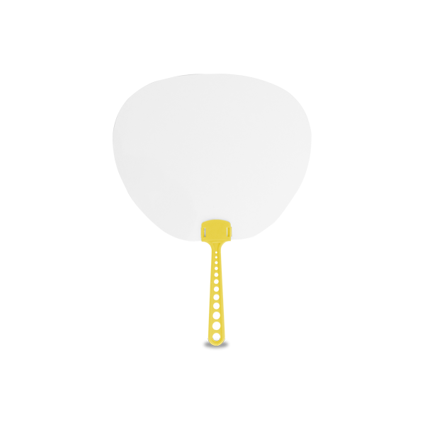 Eventail. Jaune Jaune, à personnaliser avec le logo de votre club. Eventail. Jaune Jaune