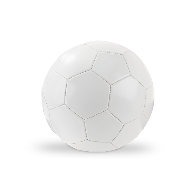 Ballon de football. Blanc Blanc, à personnaliser avec le logo de votre club. Ballon de football. Blanc Blanc