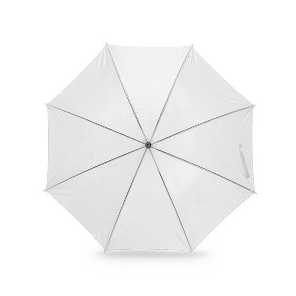 Parapluie. Blanc Blanc, à personnaliser avec le logo de votre club. Parapluie. Blanc Blanc